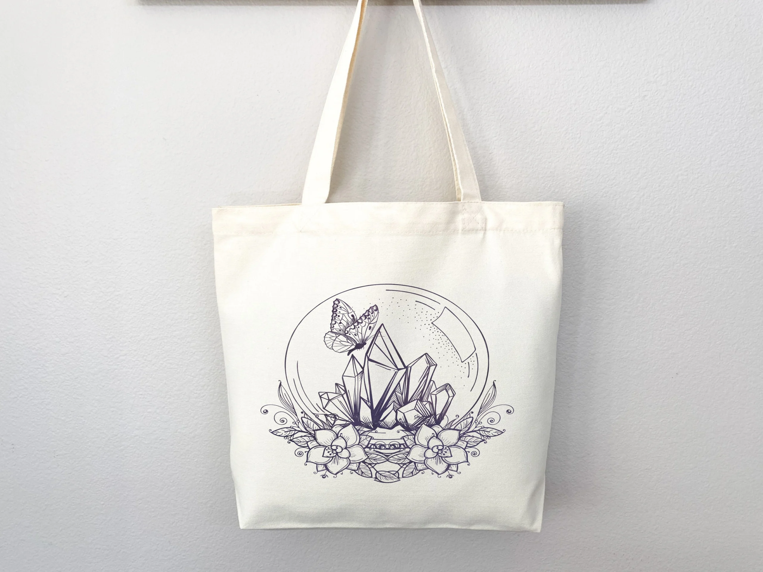 Magical Crystal Ball And Butterfly Tote Bag