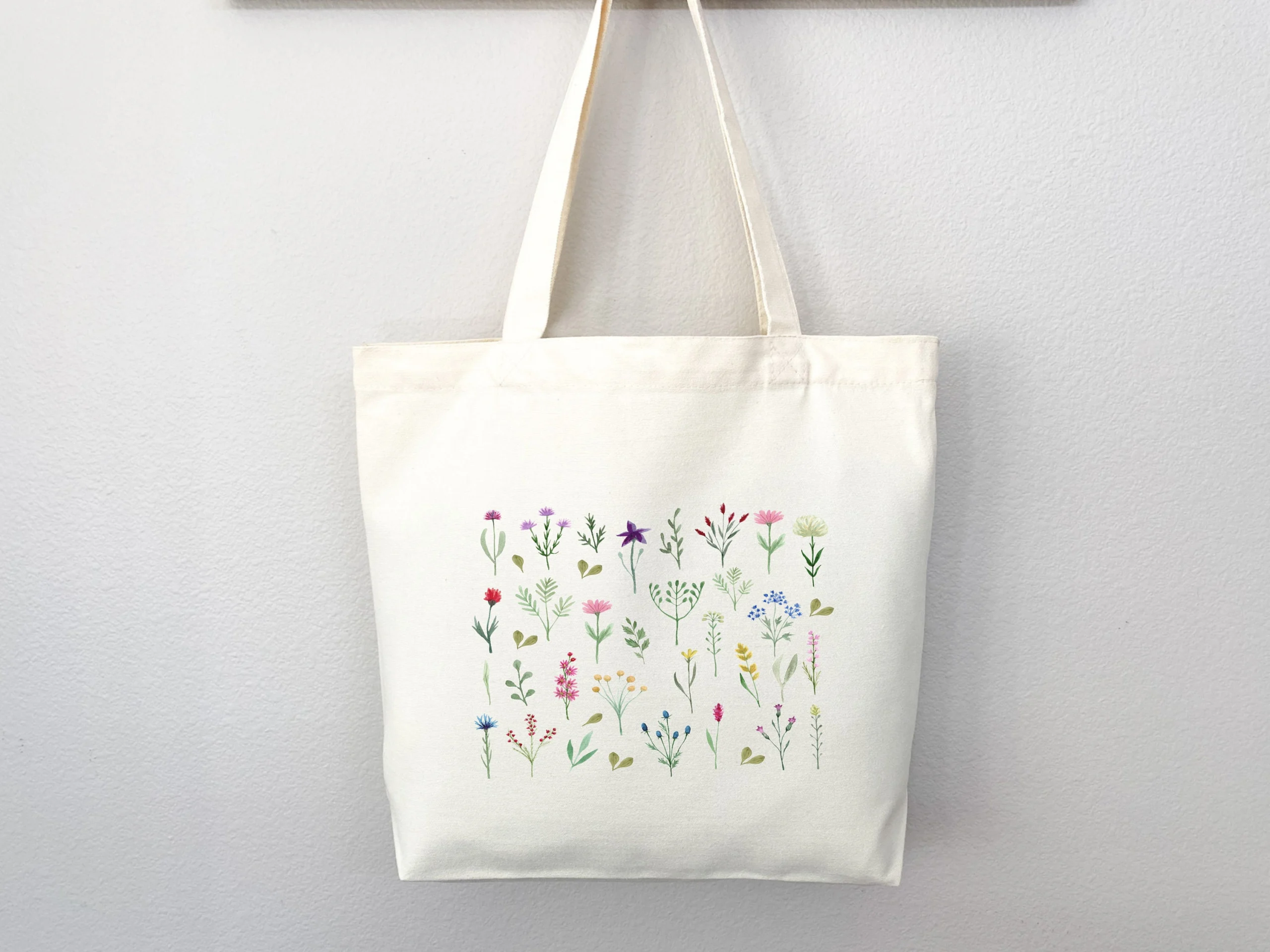 Vintage Botanical Garden Pattern Canvas Tote Bag
