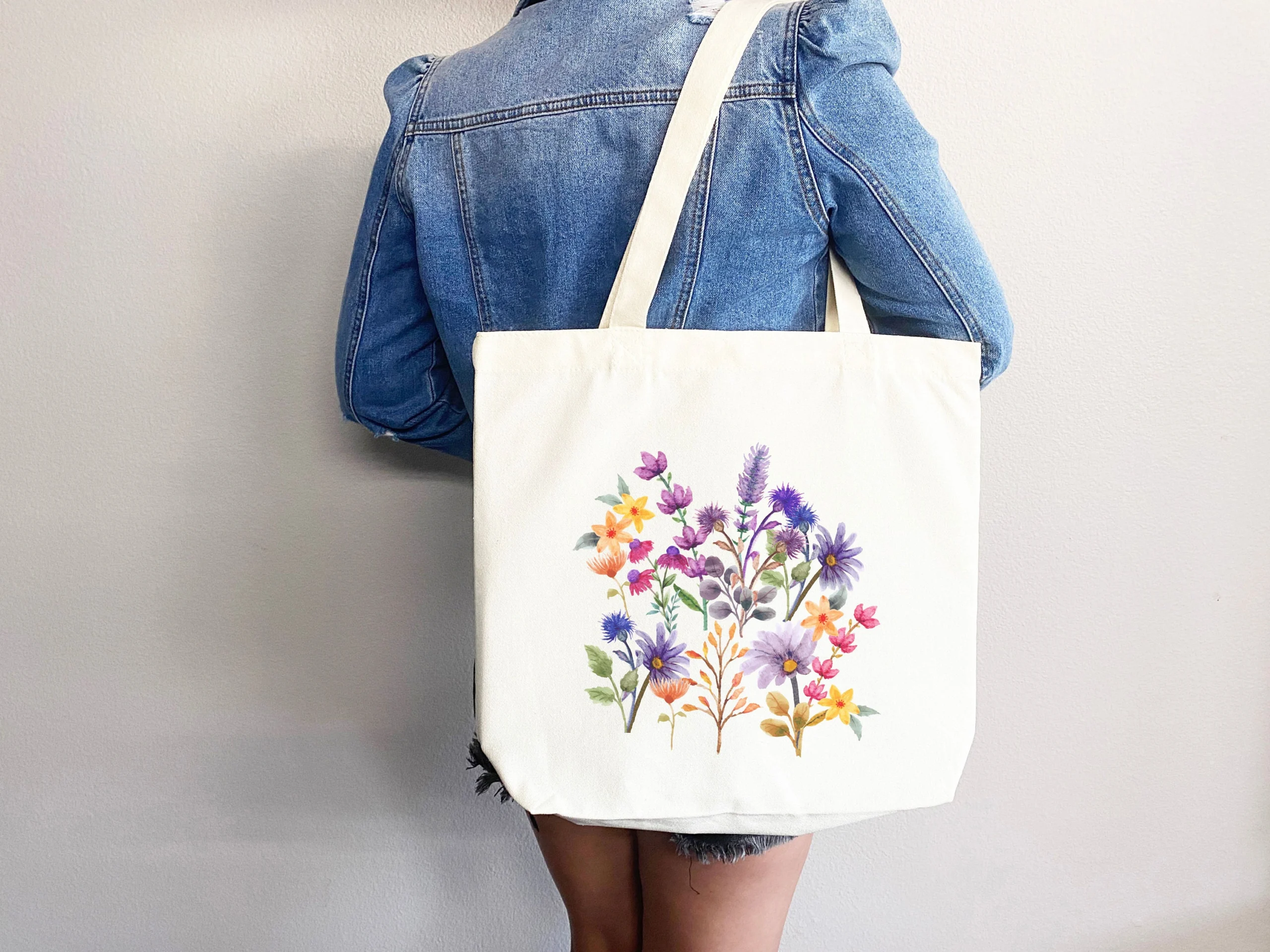 Watercolor Floral Bouquet Tote Bag Watercolor Floral Bouquet Tote Bag