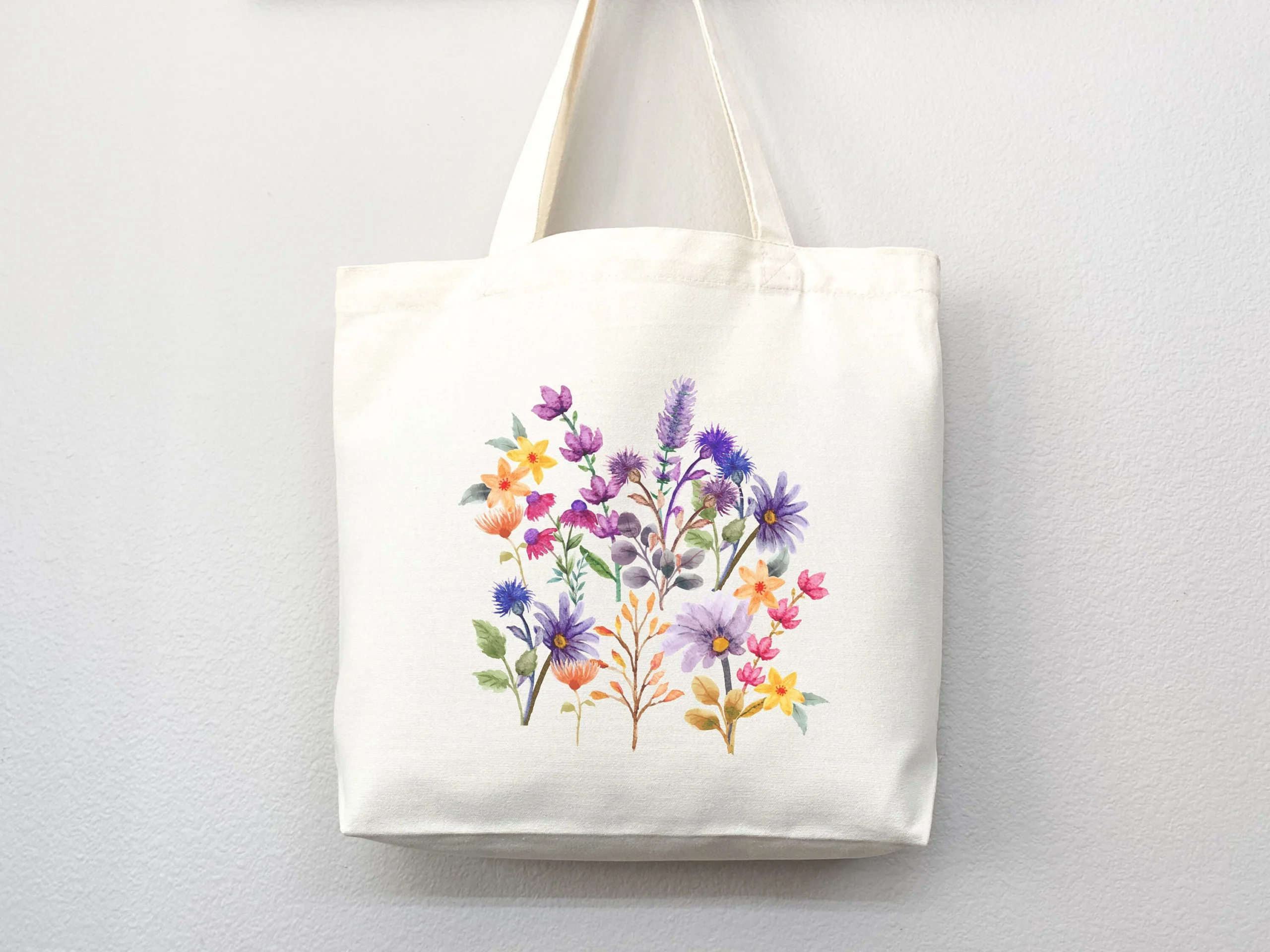 Watercolor Floral Bouquet Tote Bag Watercolor Floral Bouquet Tote Bag