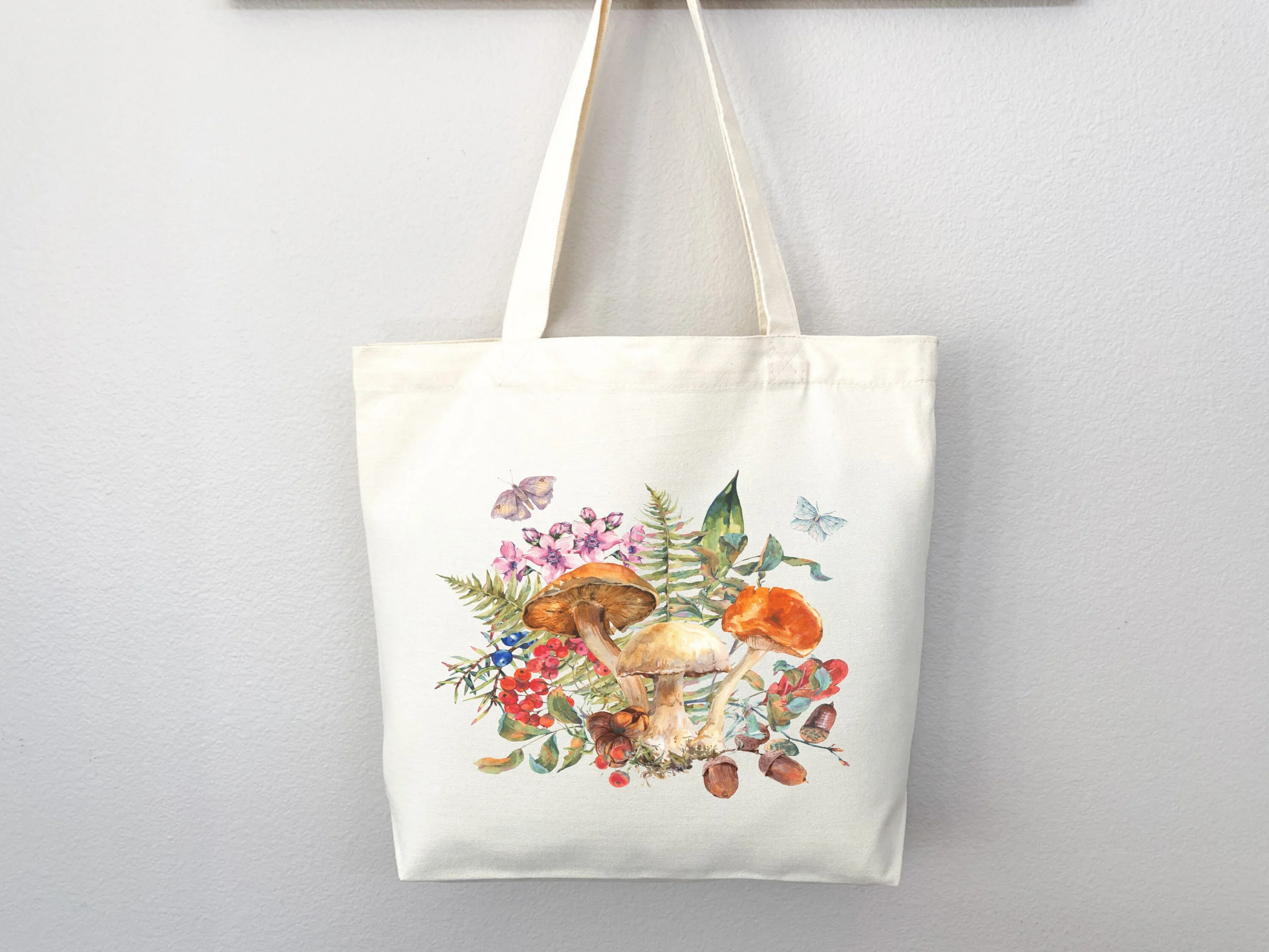 Whimsical Forest Fungi And Botanical Tote Bag